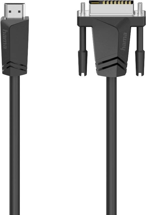 Hama HDMI / DVI adapter Wtyczka HDMI-A, DVI-D 18+1pin Złącze 1.50 m czarny 00205018 Kabel HDMI