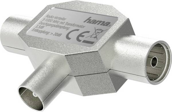 Hama  Rozdzielacz antenowy 2-drożny 5 - 1000 MHz