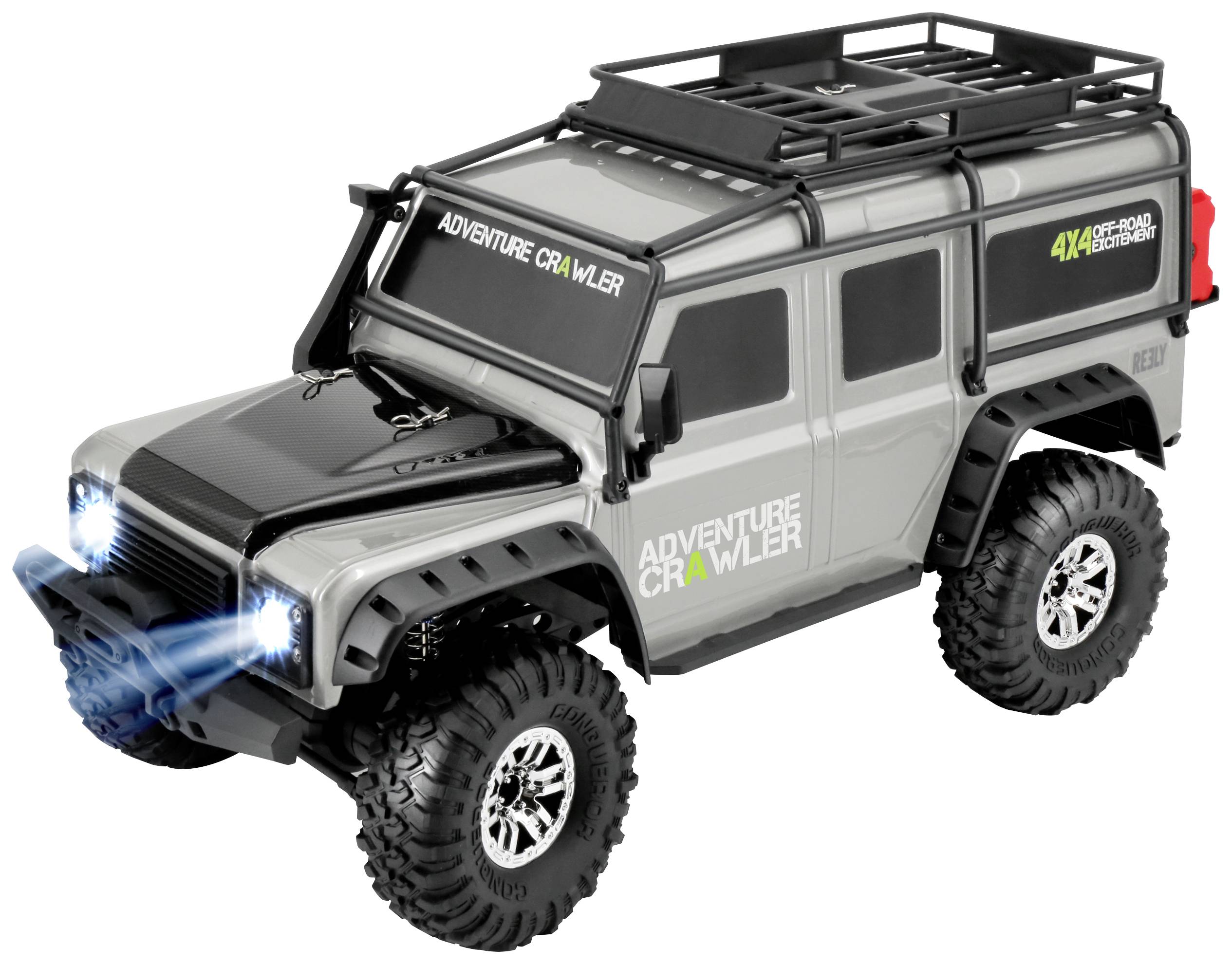 Reely Adventure &scaron;ed&aacute; komut&aacute;torov&yacute; 1:10 RC model auta elektrick&yacute; Crawler 4WD (4x4) RtR 2,4 GHz vč. akumul&aacute;torů, nab&iacute;ječky