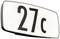 Obraz przedstawia podświetlony znak z napisem '27 c'.