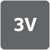 Mały prostokątny element elektryczny z napisem '3V', z trzema stykami widocznymi u góry.