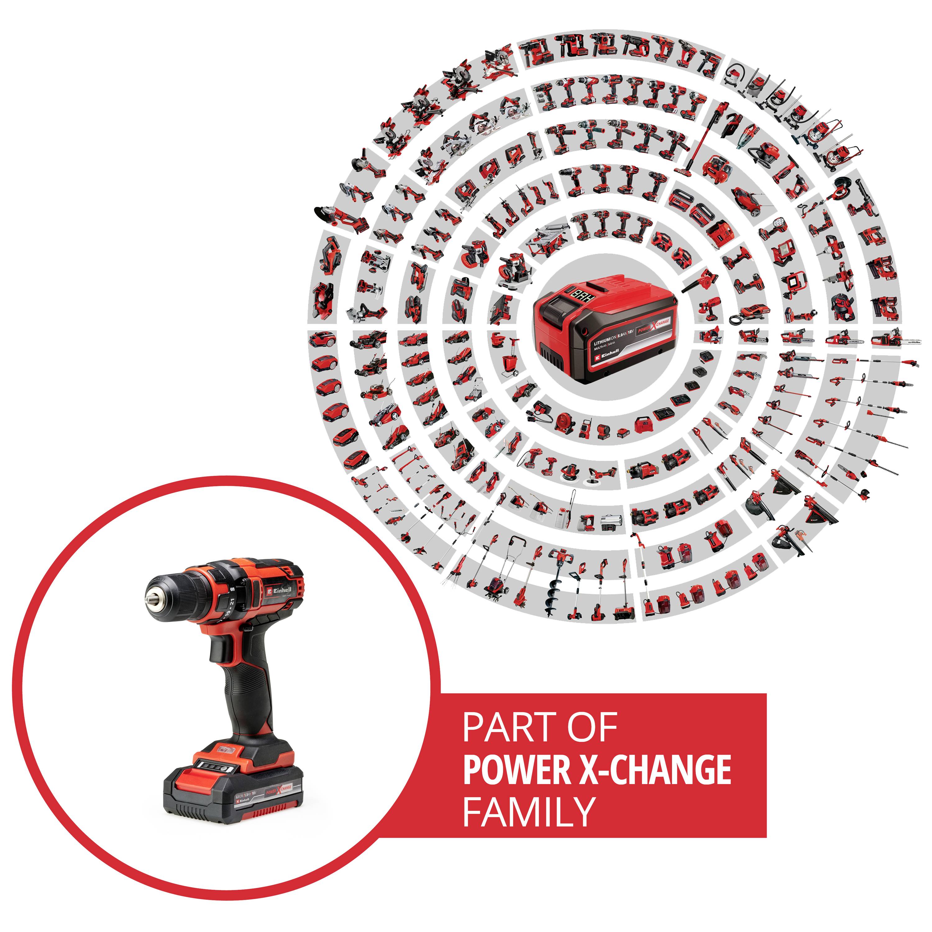 Акумуляторний дриль-шуруповерт Einhell TC-CD 18/35 Li 2476743+2936796 18 В 1,5 Аг, включаючи зарядний пристрій, набір з 32 предмет