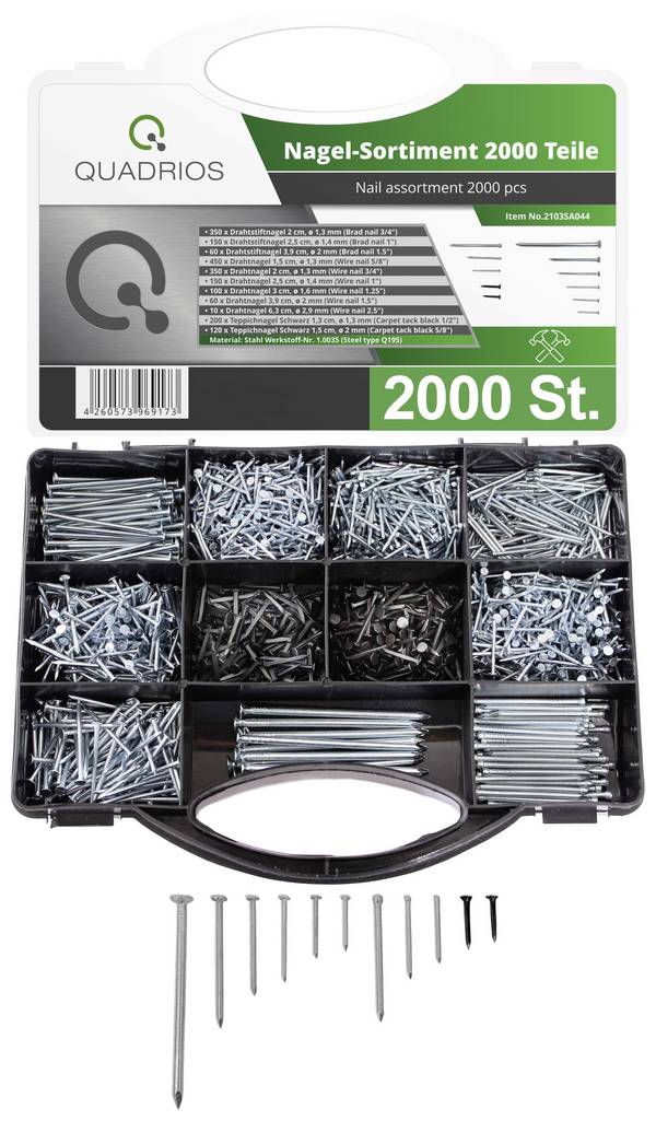 Quadrios 2103SA044 Asortyment gwoździ Zawartość 2000 szt.