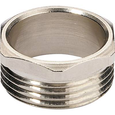 Metalowy adapter gwintowany, o kształcie cylindrycznym, używany do łączenia rur lub podłączania przewodów.