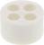 Okrągły, biały cylinder z czterema pionowymi, okrągłymi otworami na górnej powierzchni, przypominający uchwyt lub podstawkę.