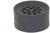 Czarny, okrągły korek gumowy z wieloma otworami na wierzchu.