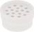 Biała, cylindryczna tarcza z kilkoma małymi otworami na górnej powierzchni.
