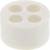 Biały, cylindryczny korek gumowy z czterema symetrycznie rozmieszczonymi otworami.