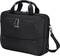 Czarna torba na laptopa z dwoma uchwytami i odpinanym paskiem na ramię. Torba posiada dwa zamki błyskawiczne oraz logo marki.
