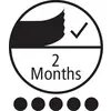 Symbol otwartego produktu kosmetycznego z znacznikiem i napisem '2 Miesiące', wskazujący na trwałość produktu przez dwa miesiące po otwarciu.