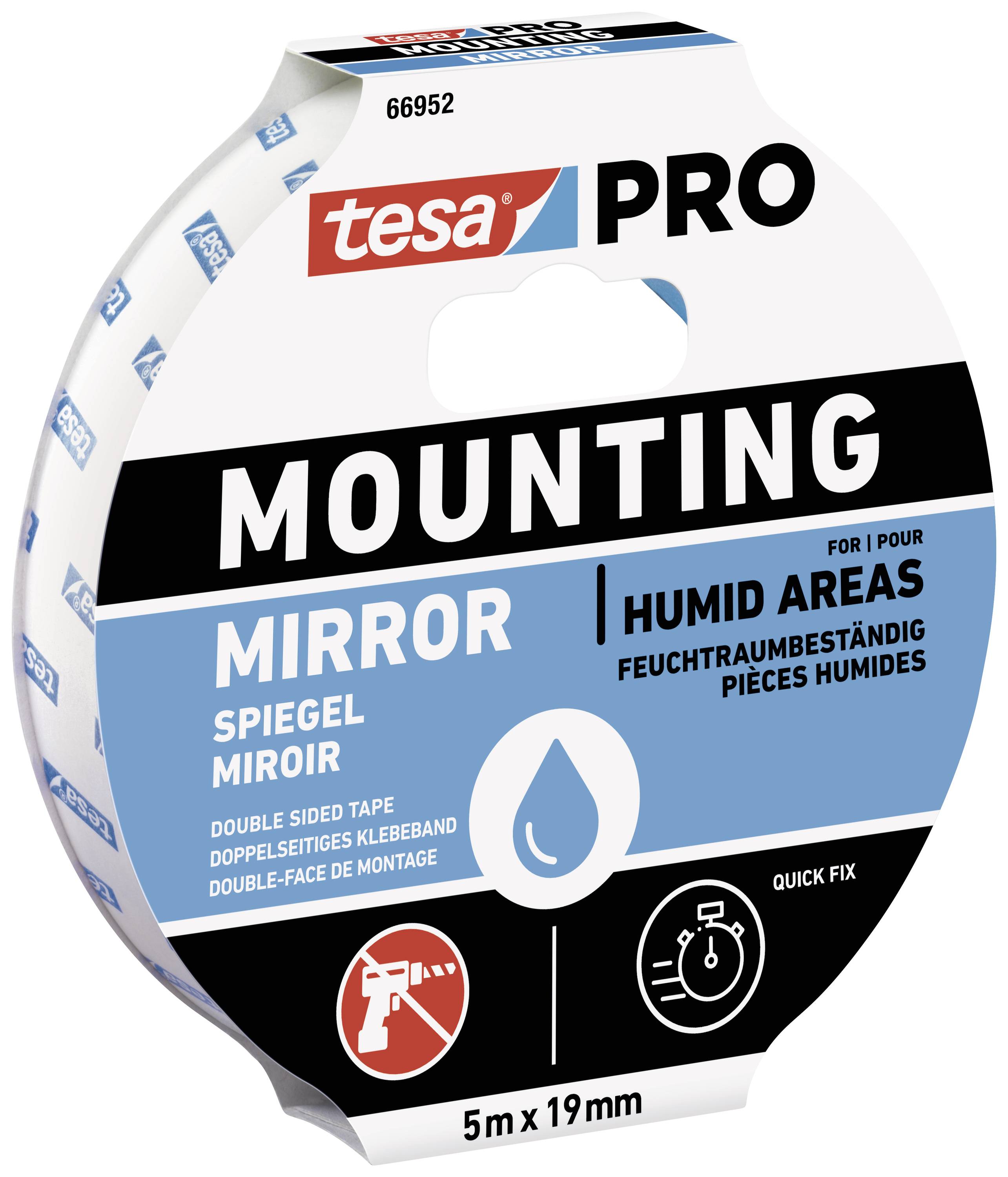 tesa 66952-00001-00 Монтажна стрічка Mounting PRO Spiegel (Д x Ш) 5 м x 19 мм 5 м 1 шт.