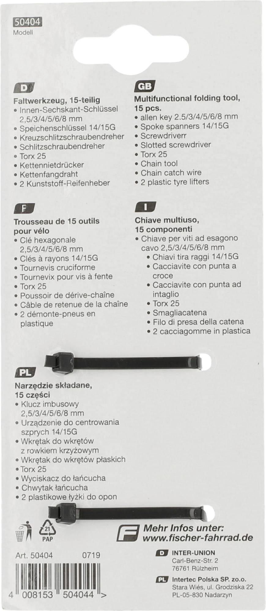 Інструмент для ремонту велосипедів FISCHER FAHRRAD 50404 1 шт.