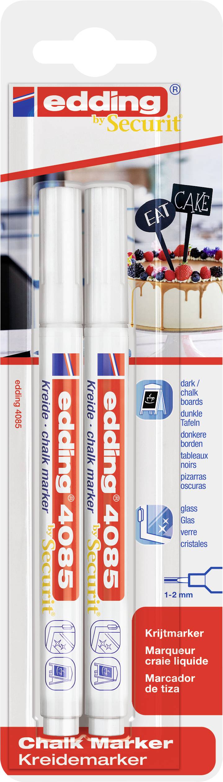 Крейдяний маркер Edding 4085 4-4085-2-1049 білий 1 мм, 2 мм