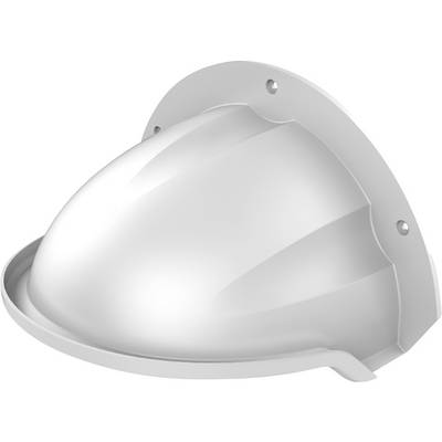 Biały kask bezpieczeństwa widziany z boku. Kask jest gładki, solidny i przymocowany śrubami na obrzeżach.