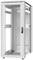 Metalowa szafa rack do sieci z przezroczystymi drzwiami i otworami wentylacyjnymi, przeznaczona do instalacji serwerów i sprzętu informatycznego.
