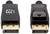 Dwa czarne złącza DisplayPort, jeden z białym logo, umieszczone obok siebie. Oba ukazują złote strony wtyczki.