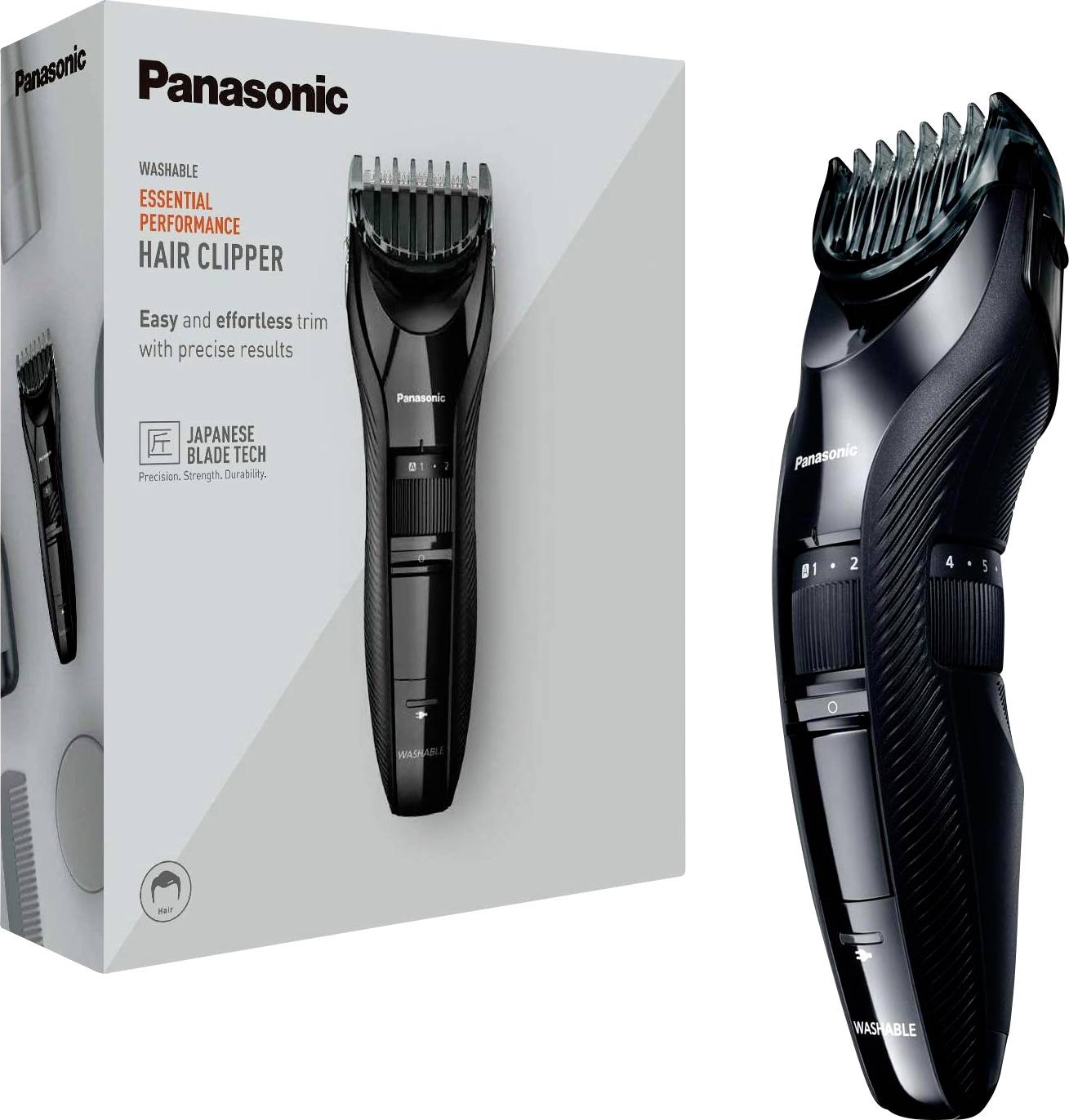 Моющаяся машинка для стрижки волос Panasonic ER-GC53, черная.