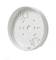 Okrągła, biała płyta z tworzywa sztucznego z otworami mocującymi, prawdopodobnie element rozwiązania montażowego.