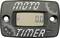 Czarny cyfrowy wyświetlacz timera silnika z napisem 'MOTO TIMER'. Wskazuje 0.0. Owalny kształt z dwoma otworami montażowymi.