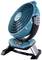 Przenośny, turkusowy wentylator o nowoczesnym designie, stabilnej podstawie i panelu sterowania. Idealny do wszechstronnego użycia.