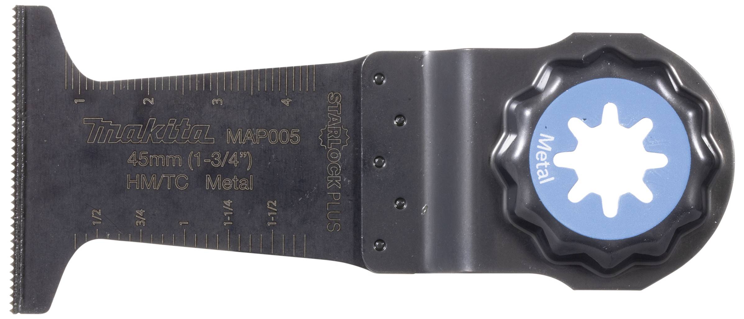 Brzeszczot Makita ze skalą do precyzyjnego cięcia. Rozmiar sekcji: 45 mm. Idealny do obróbki metalu.