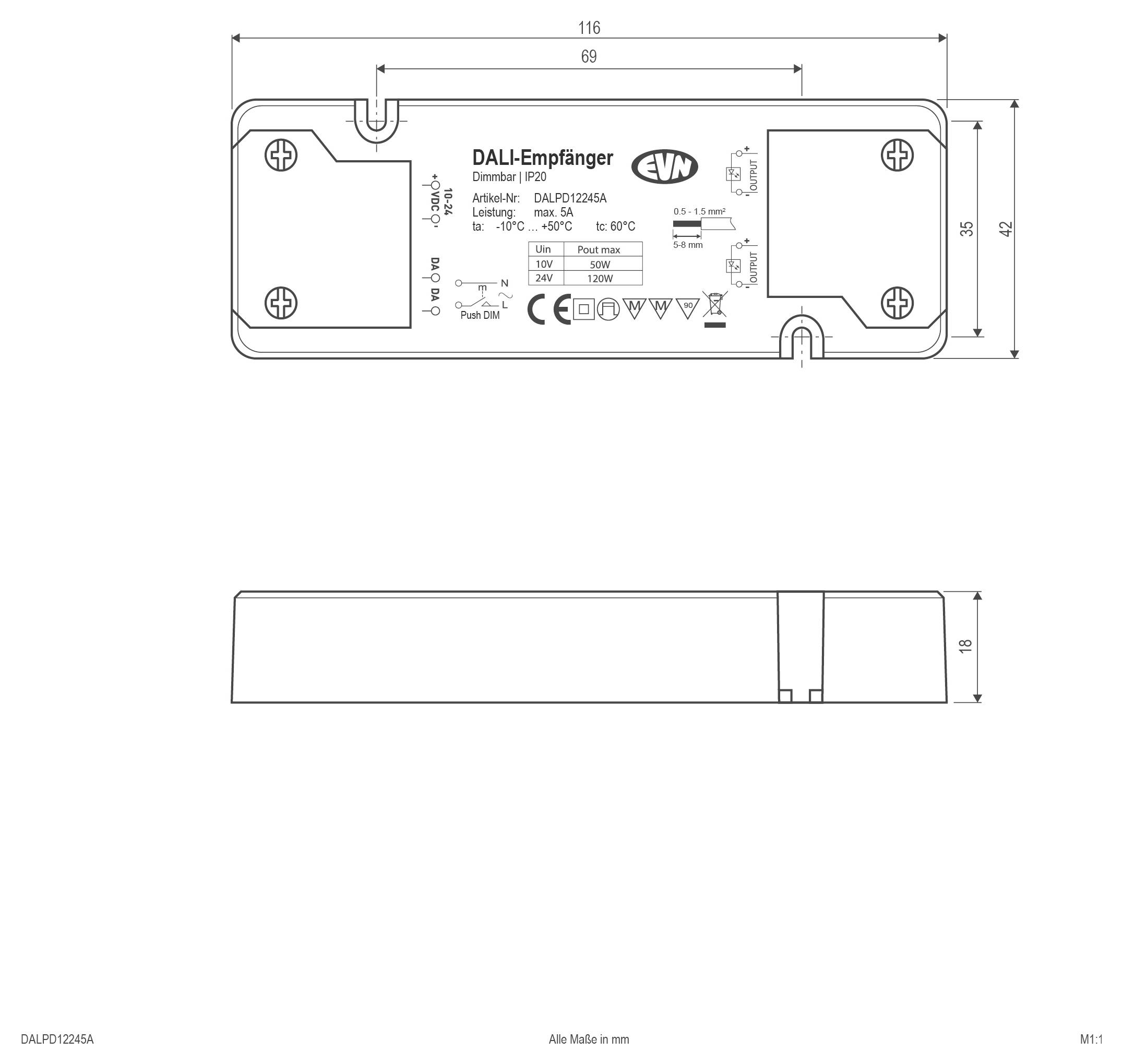 Rysunek techniczny kwadratowego panelu z zaokrąglonymi narożnikami, pokazujący widoki z góry i z boku oraz wymiary w milimetrach, w tym 100 i całkowita długość 255 mm.