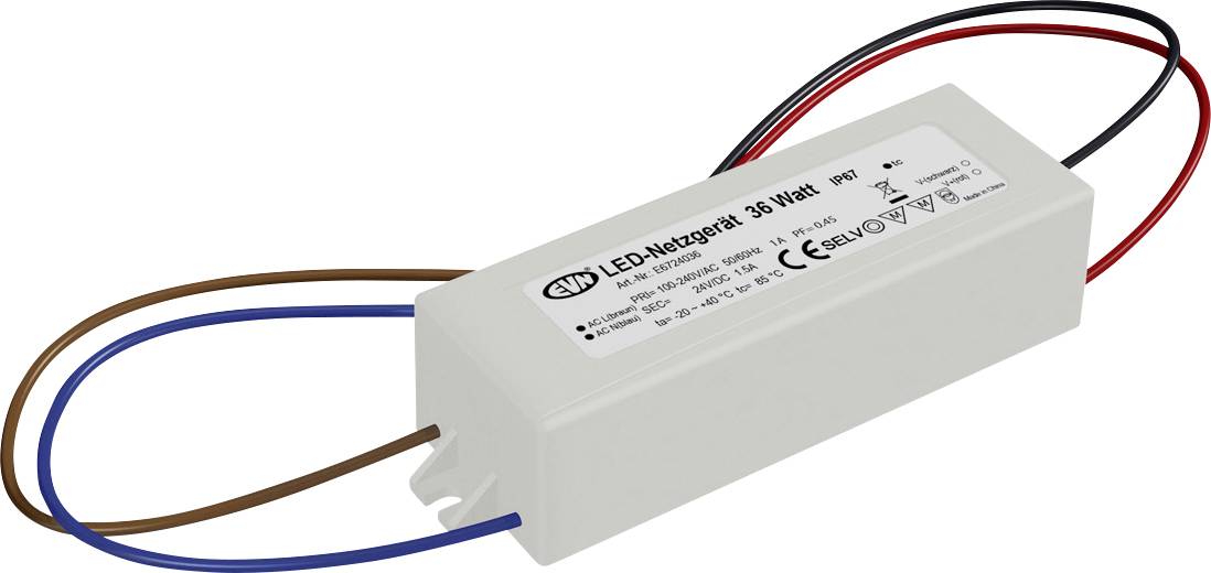 EVN E6724036 Transformator LED Stałonapięciowy 36 W 24 V Outdoor 1 szt.