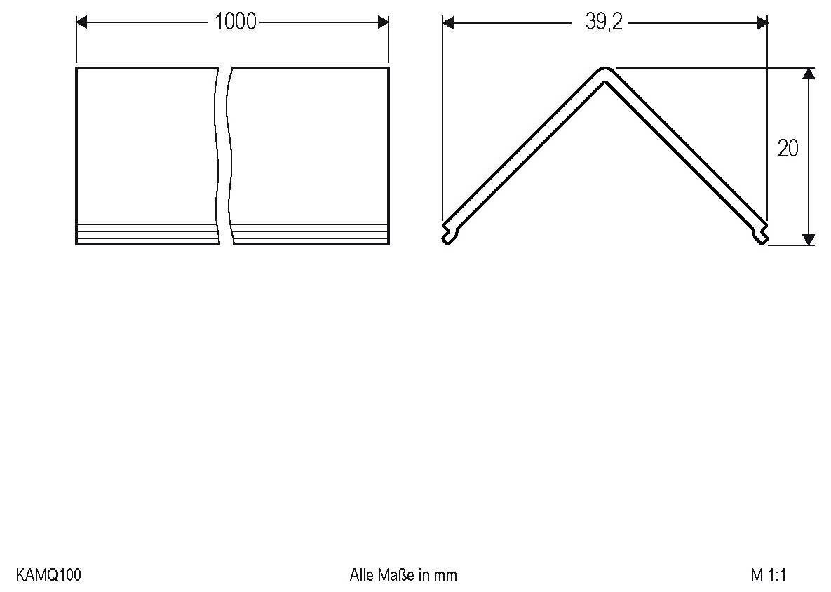EVN KAMQ100 EVN Lichttechnik Pokrywa profilu (D x S) 1000 mm x 39.20 mm 1 szt.-2