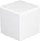Biała ikona sześcianu 3D na zwykłym tle.