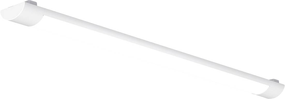 Biała fluorescencyjna lampa tubowa ze świeceniem po skosie na zwykłym białym tle.