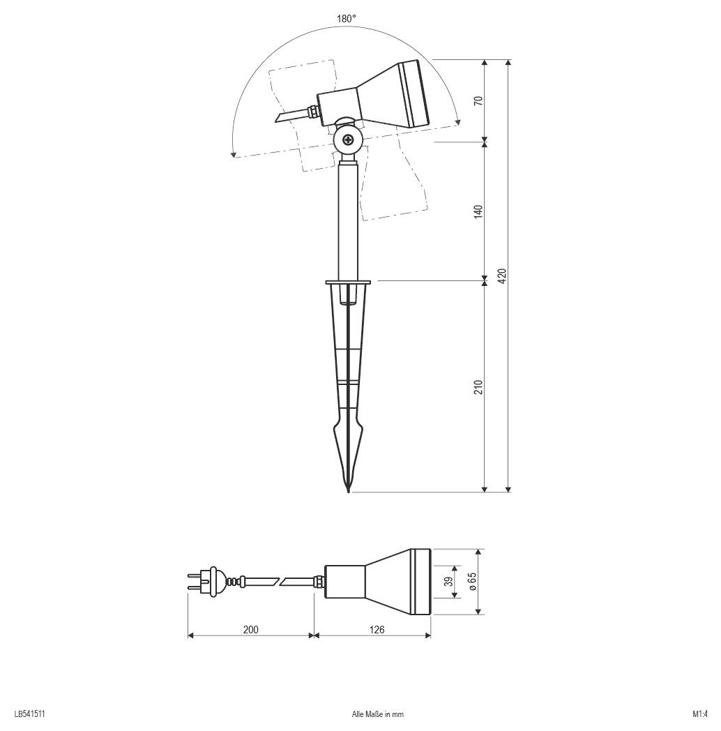 EVN LB541511 LB541511 Reflektor ogrodowy LED GU10 11 W antracytowy-2