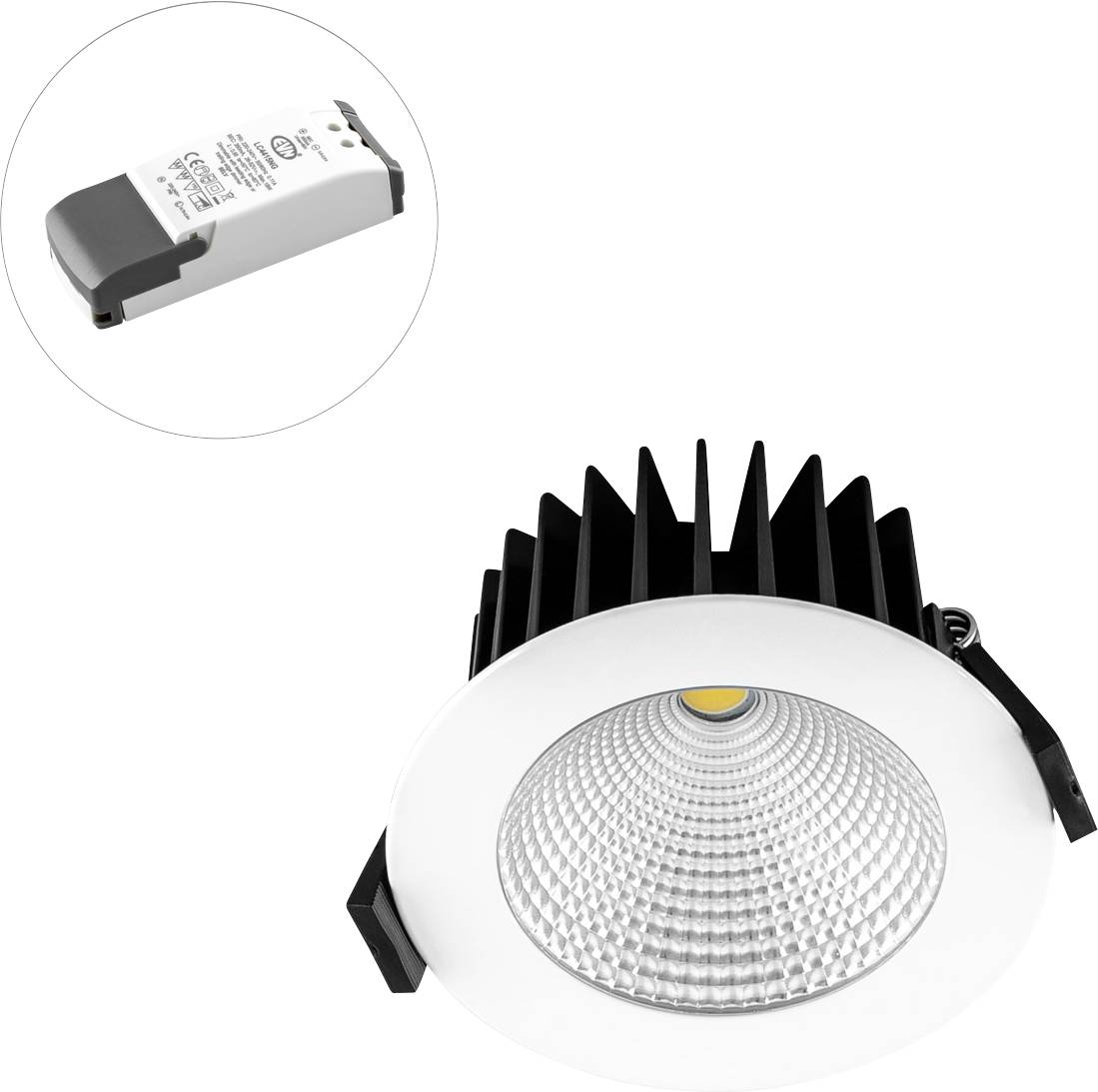 Kremowy pad bezprzewodowy Verbatim ze współśrodkowymi kółkami i małym przyciskiem zasilania poniżej środka.