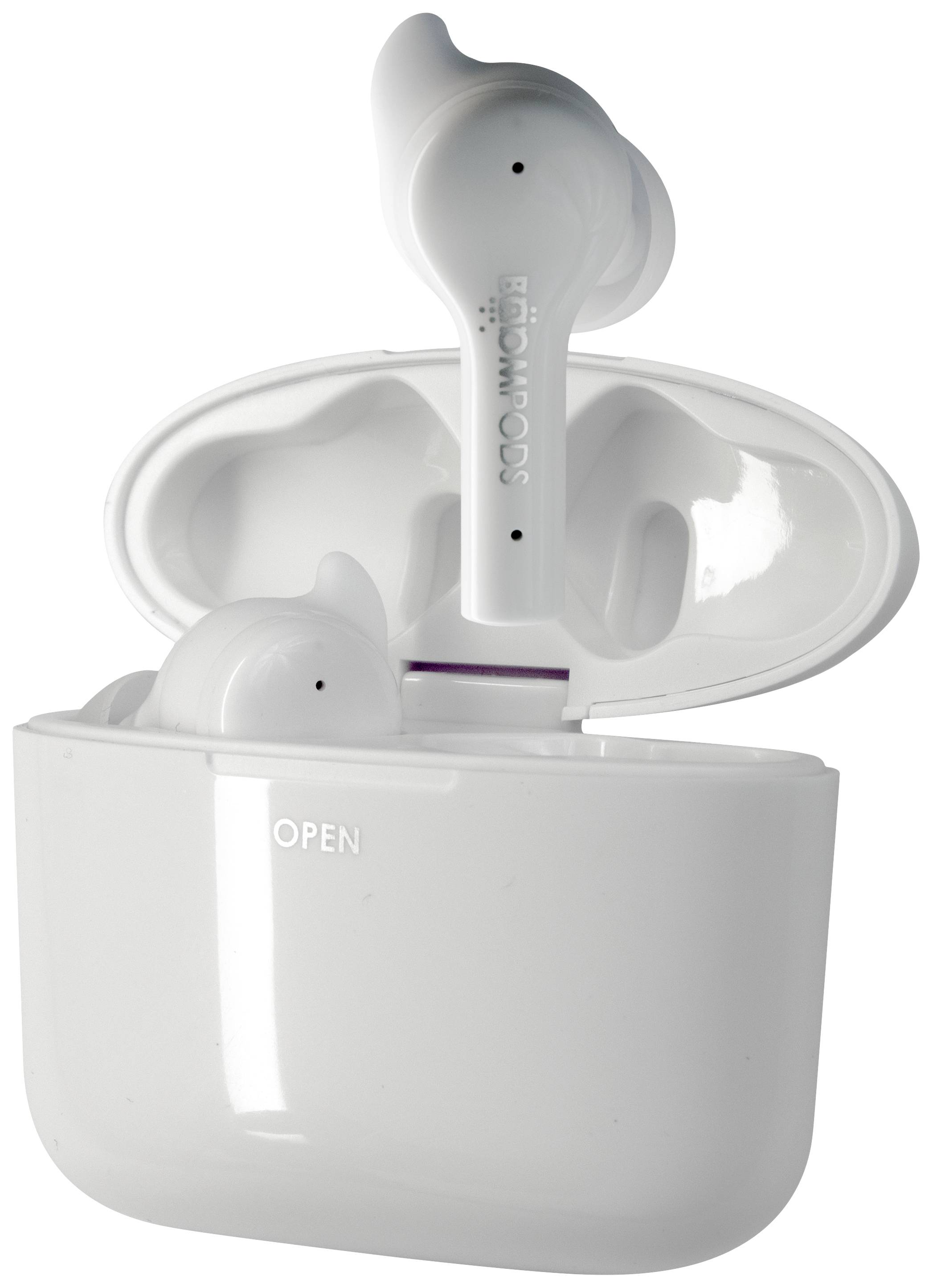 Навушники-вкладиші Boompods Bassline GO Bluetooth, білі, з регулюванням гучності, захистом від поту, сенсорним керуванням