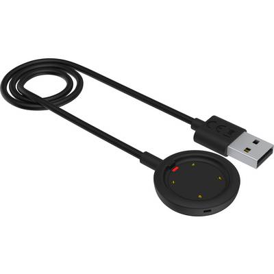Kabel ładujące z wtyczką USB i okrągłym stykiem magnetycznym.