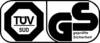 Obraz przedstawia logo TÜV SÜD i GS ('sprawdzone bezpieczeństwo'). Oznacza ono potwierdzoną jakość i bezpieczeństwo produktu.
