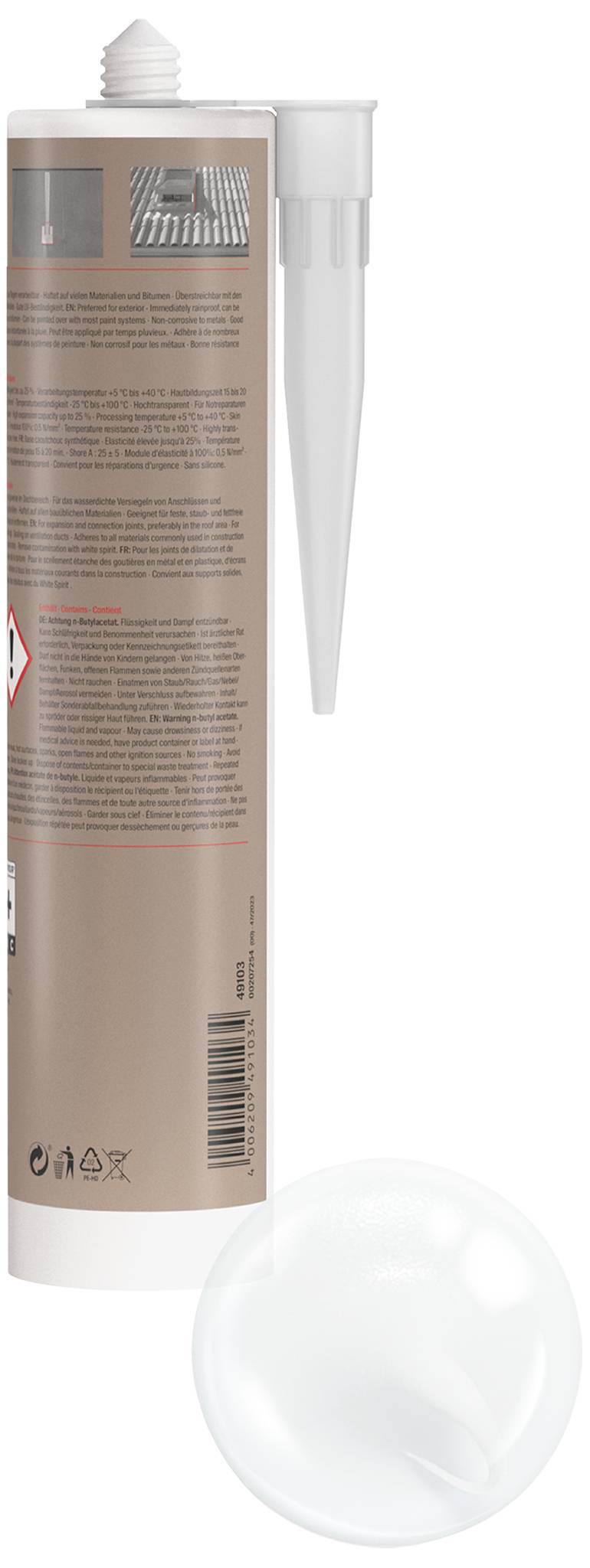 Uszczelniacz na każdą pogodę DDK 310 przezroczysty Fischer 049103, 310 ml-2