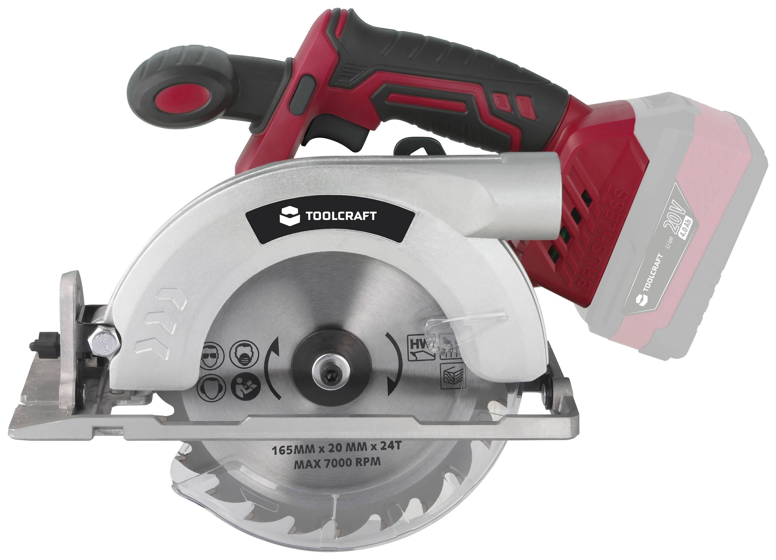 Акумуляторна дискова пилка TOOLCRAFT TCS 55 / TAWB-200, максимальна глибина різання (90°) 55 мм