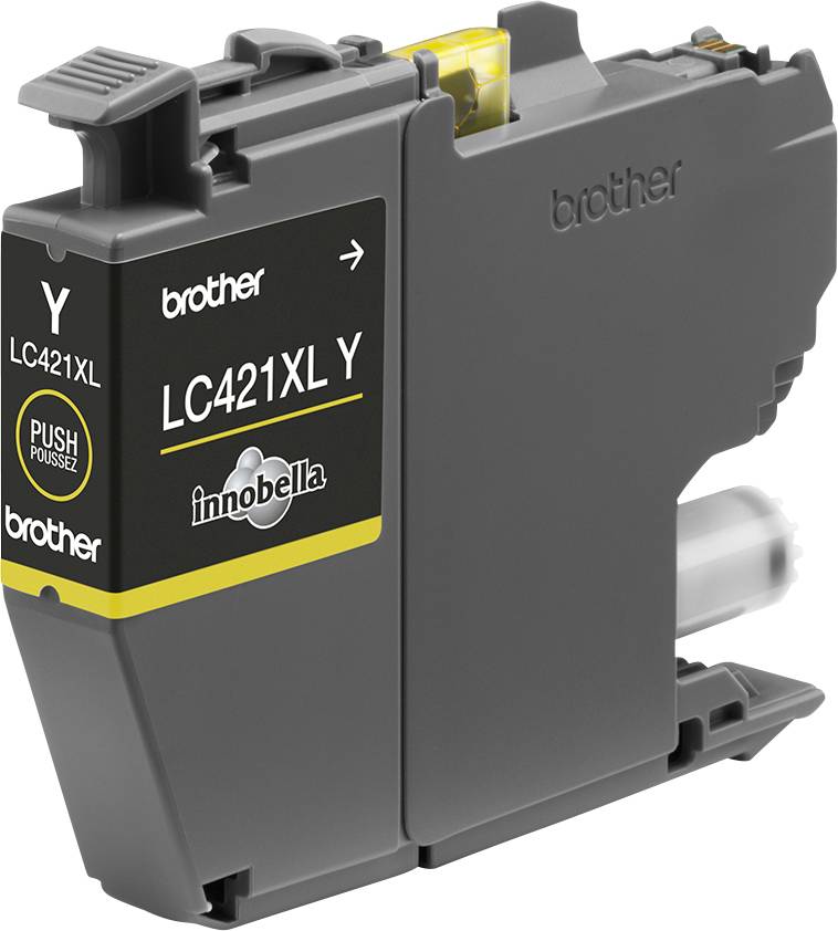Żółty tusz do drukarki Brother LC421XL Y, model Innobella, odpowiedni do drukarek atramentowych.