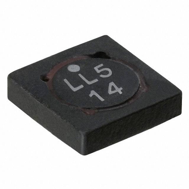 Indukcyjność element LL514, kształt kwadratowy, czarna powierzchnia, napis 'LL5 14' pośrodku. Komponent elektroniczny do obwodów elektrycznych.