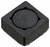 Czarny kwadratowy element elektroniczny z okrągłym wgłębieniem w centrum, prawdopodobnie używany w obwodach elektronicznych urządzeń.