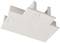 Białowa okładzina z tworzywa sztucznego w kształcie litery T, prawdopodobnie przeznaczona do montażu sufitowego. Posiada rozszerzenia i wgłębienia do mocowania elementów.