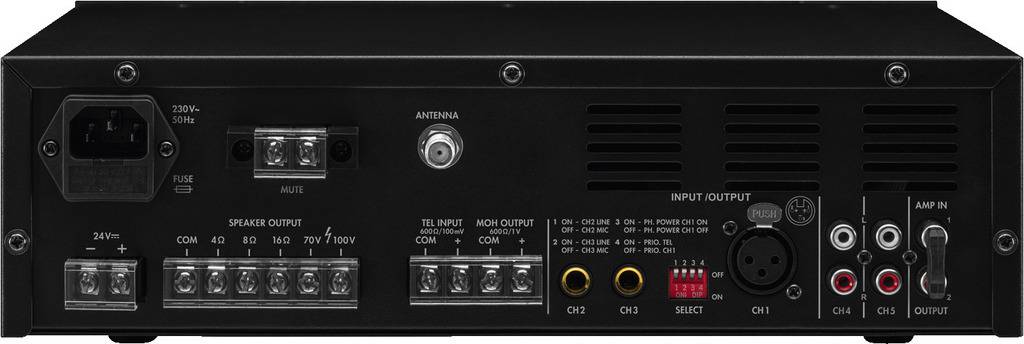 Підсилювач Monacor PA-812DAP ELA 120 Вт 1-канальний 1 зона