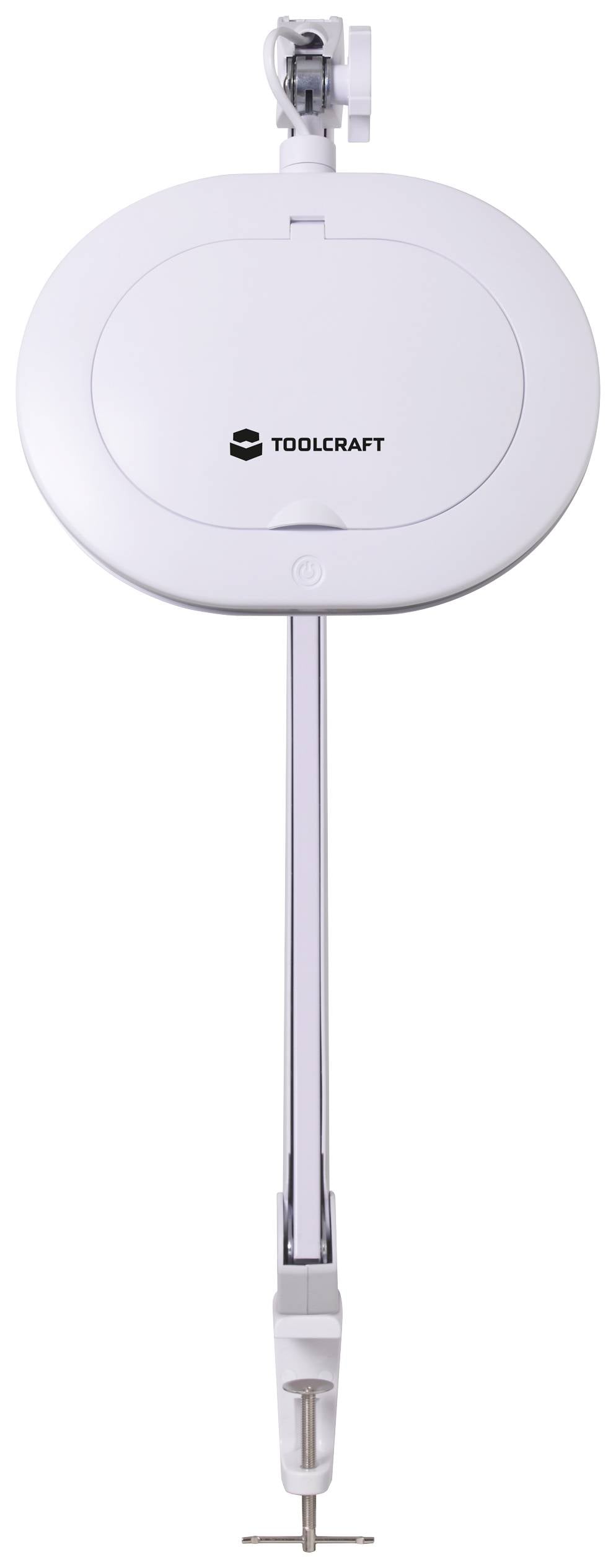 Лупа TOOLCRAFT TO-7497012 зі світлодіодною лампою TOOLCRAFT 800 лм із 3D-збільшенням 1,75x із затискачем. Коефіцієнт збільшення = 