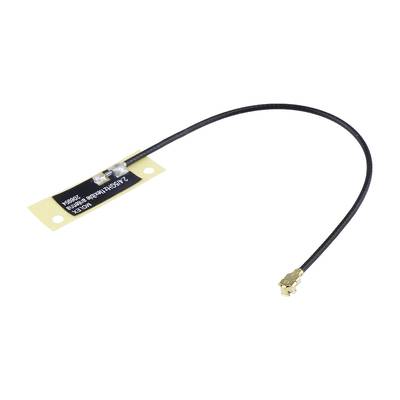 Kabel z anteną i małym modułem, prawdopodobnie do połączeń Wi-Fi w urządzeniach elektronicznych.