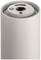 Cylindryczna, szara lampa bez żarówki, przedstawiona na zdjęciu z obciętym kadrem, widoczna głównie obudowa i oprawka na żarówkę.