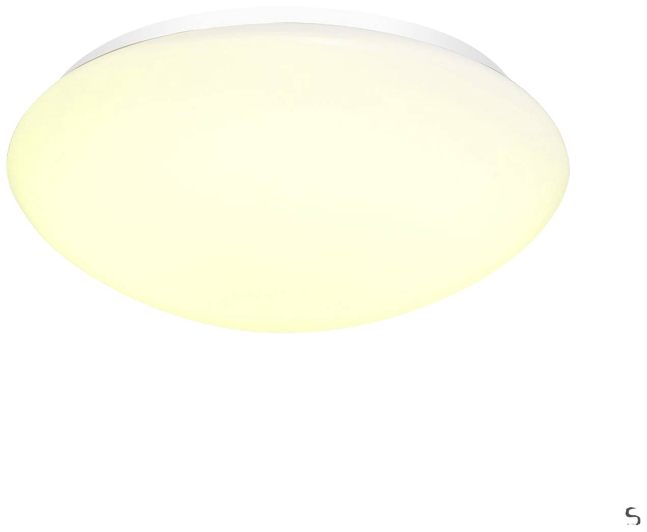 Okrągła, biała lampa sufitowa LED z ciepłym światłem. Idealna do nowoczesnych wnętrz mieszkalnych lub biur, zapewnia równomierne oświetlenie.
