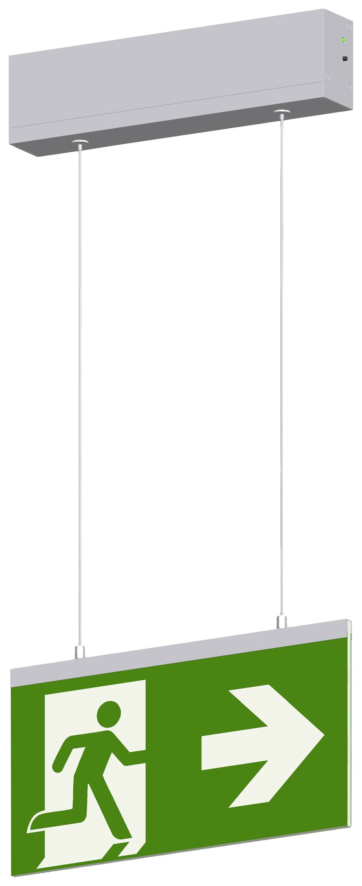 Маркування аварійного маршруту Beltrona M19002 зі світлодіодним підсвічуванням, стельове кріплення праворуч, ліворуч, вгору, вниз