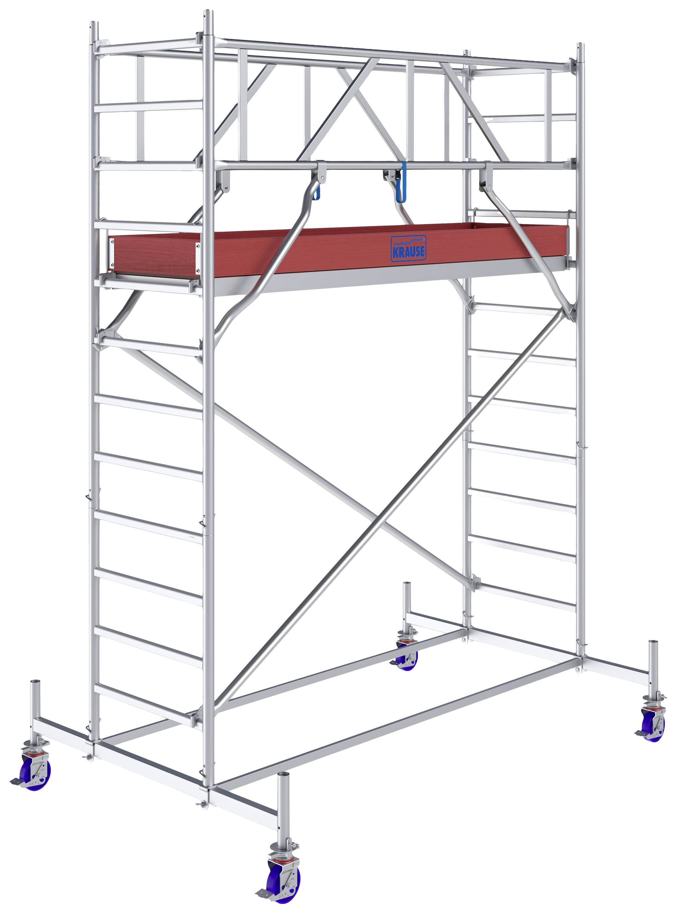 Krause 772022 FahrGerüst aluminium Rusztowanie na kółkach mobilne Maksymalna wysokość robocza: 4.40 m srebrny 116 kg