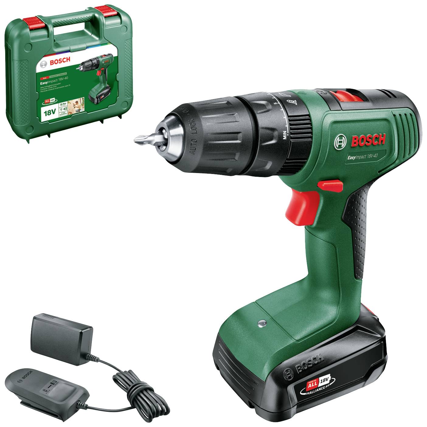 Акумуляторний дриль-шурупокрут, Bosch Home and Garden EasyImpact 18V-40 Бездротовий шурупокрут 06039D8107 18 В 2,0 Аг з акумулятор
