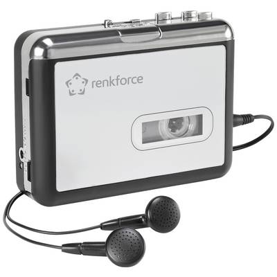 Odtwarzacz kasetowy z podłączonymi czarnymi słuchawkami. Idealny do odtwarzania i konwertowania kaset audio.